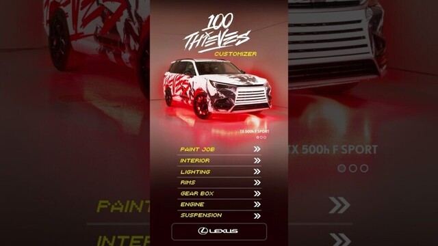 Customize your loadout with the #LexusTX and ​⁠@100Thieves duo queue.