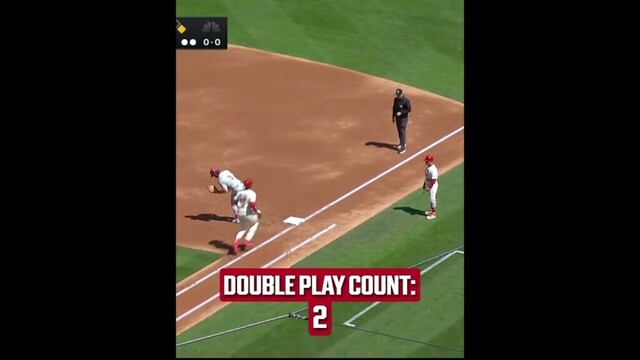 The Phillies turned five double plays in a game for just the 8th time since 1901 😯