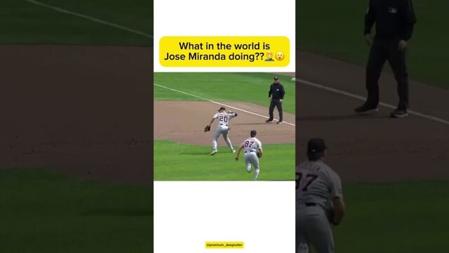 What in the world is Jose Miranda doing??🤦‍♂️😮 #mlb #baseball #minnesota #twins #world #what #sub