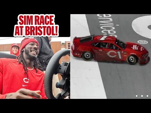 Braves, Reds players race around Bristol in NASCAR simulator! (Feat. Elly, Ozzie, and more!)