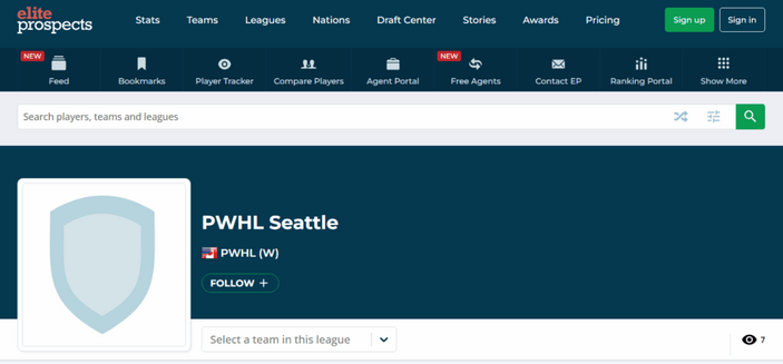 More hope that the Seattle PWHL team will be announced soon: team is now on EliteProspects
