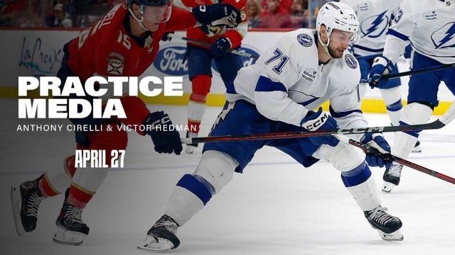 Anthony Cirelli & Victor Hedman | Practice Media | 4.27.25