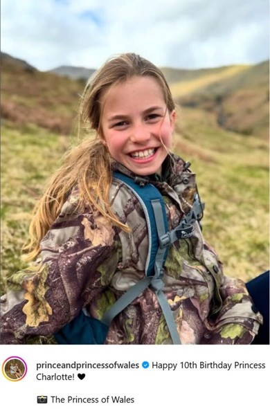 New photo of Princess Charlotte, released on the occasion of her 10th birthday. Taken by the Princess of Wales.