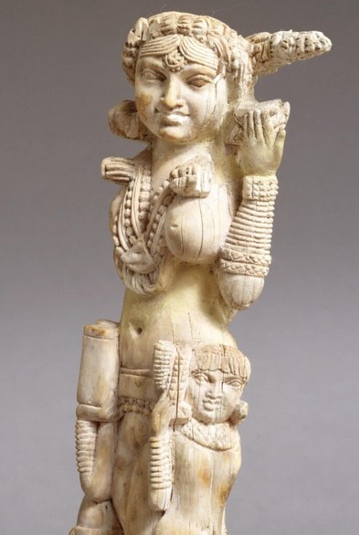 An Indian ivory figure of a yakshi fertility spirit unearthed at Pompeii, first century CE[1249x1864] Museo Archeologico Nazionale, Naples