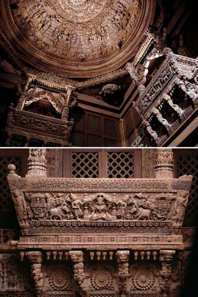 Architectural ensemble from a Jain meeting hall. Patan, India, 16th century [2000x3000]