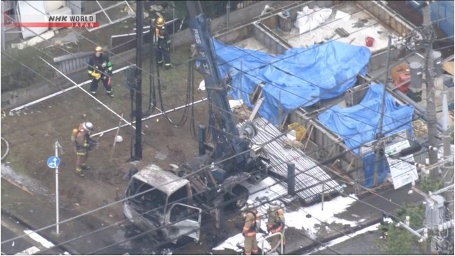 Buried gas cylinder may be cause of explosion at Tokyo building site