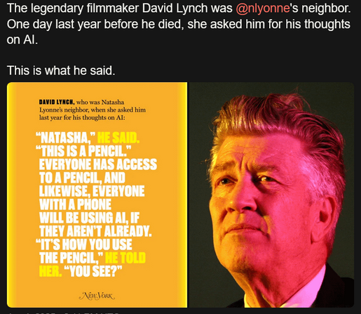 Natasha Lyonne diverts the conversation to 'David Lynch' while defending her new AI show which is getting a lot of backlash.