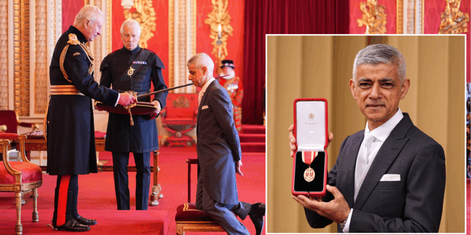 King Charles 'apologised for taking so long' to knight Sir Sadiq Khan