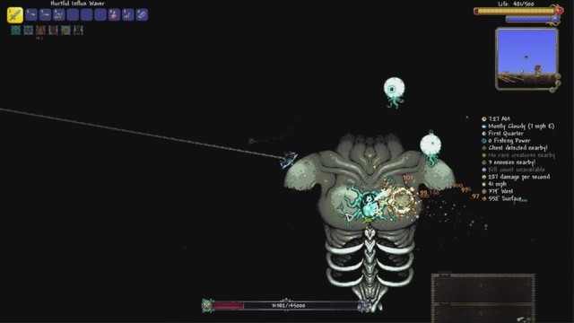 Why is the moon lord missing his head and arms? (Vanilla)