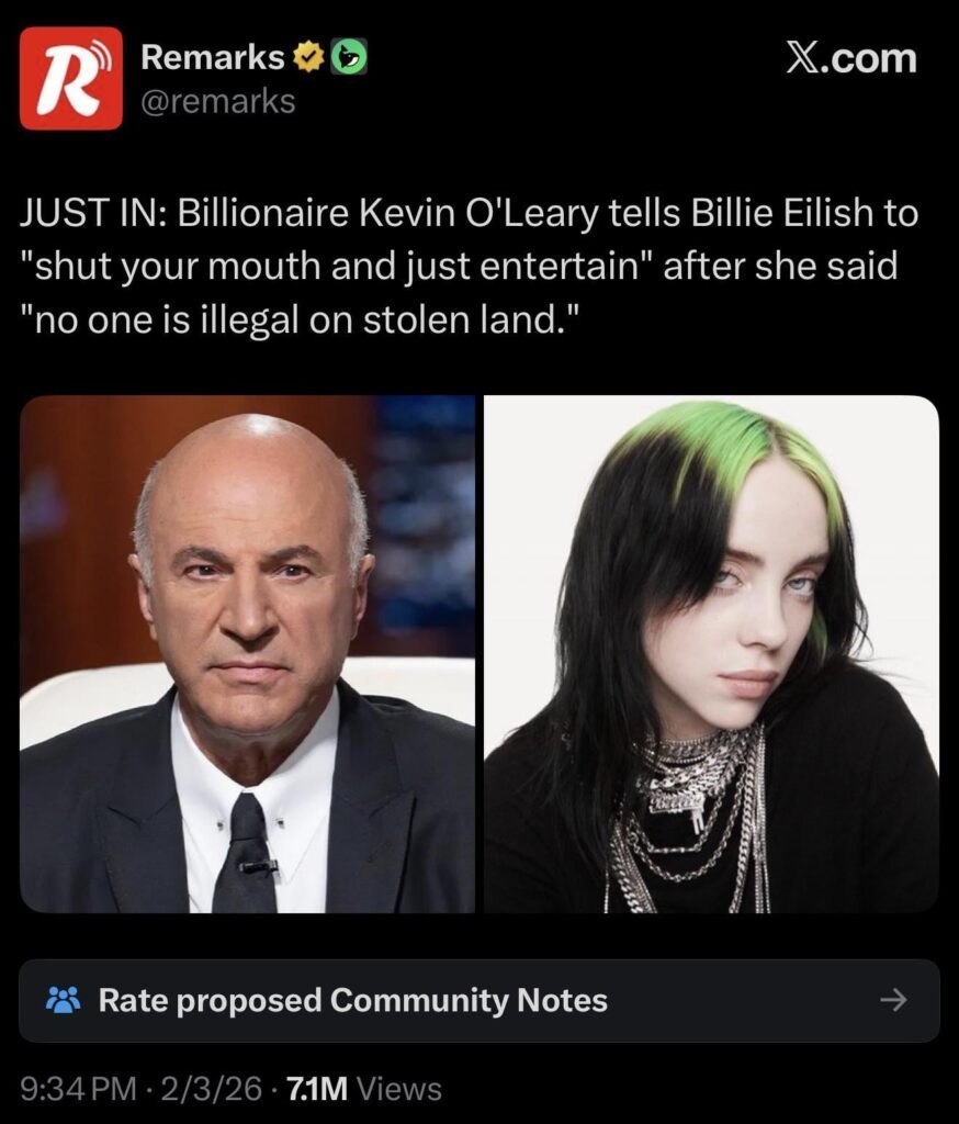 Imagine thinking a 22-year-old with 9 Grammys takes orders from the bald guy on CNBC.