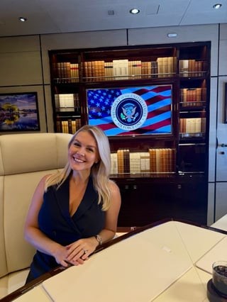Photos from inside Trump's new (Qatari) Air Force One reveal fake books on display