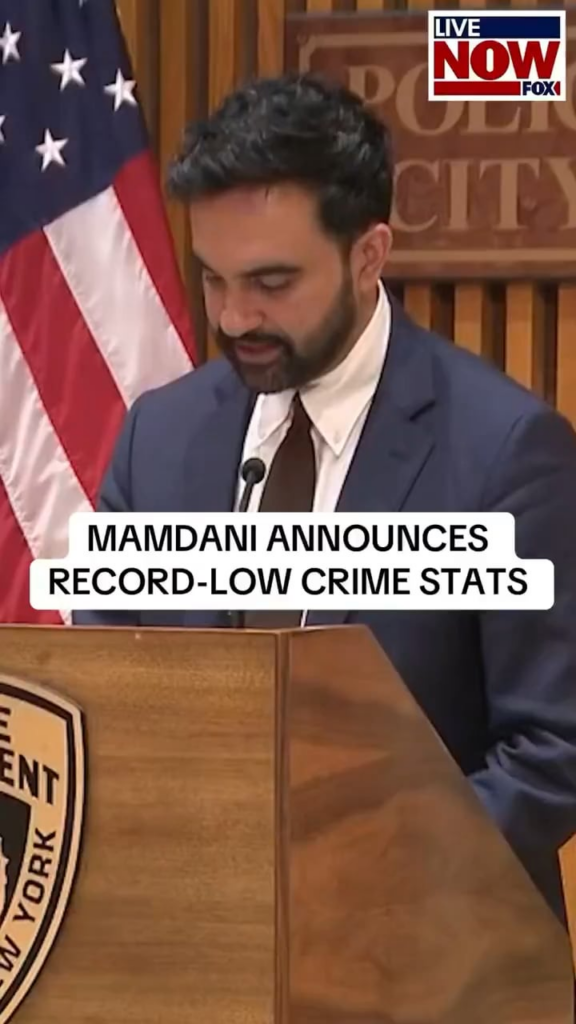 Mayor Zohran Mamdani announces record-low crime stats for New York City