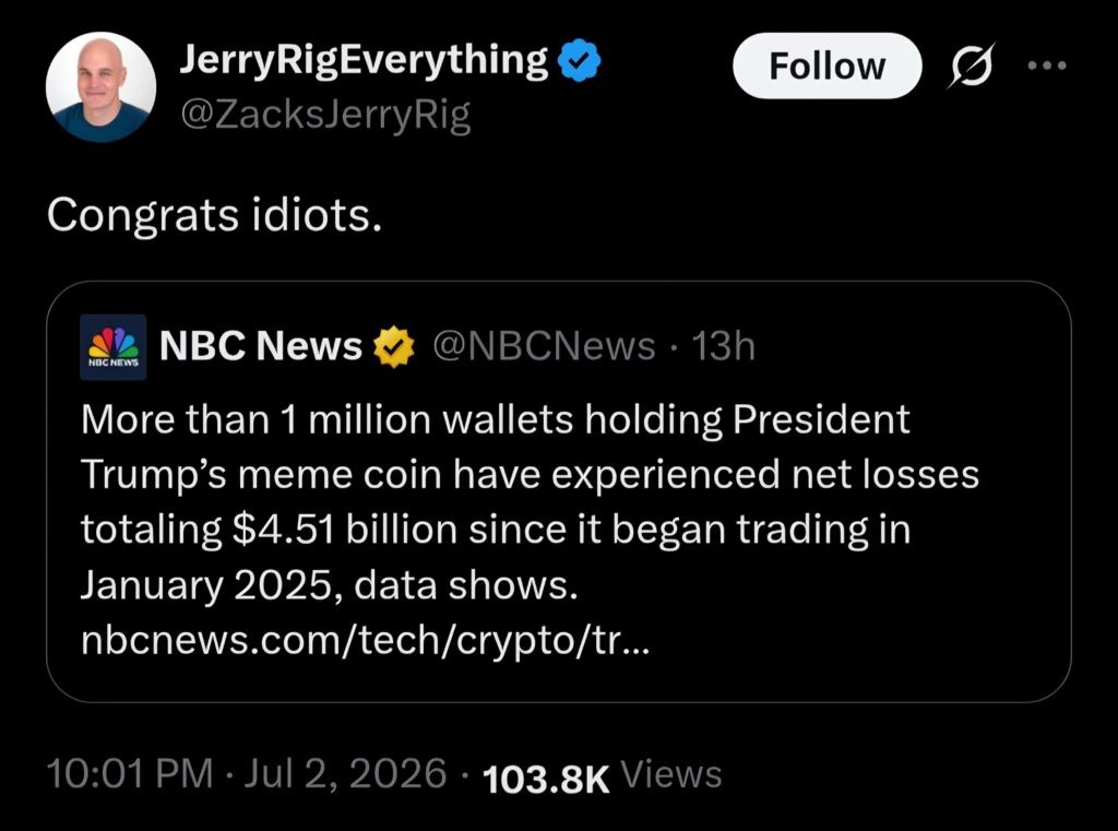 You've been duped, again, suckers.